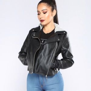 REBEL WAYS MOTO JACKET with detachable hood